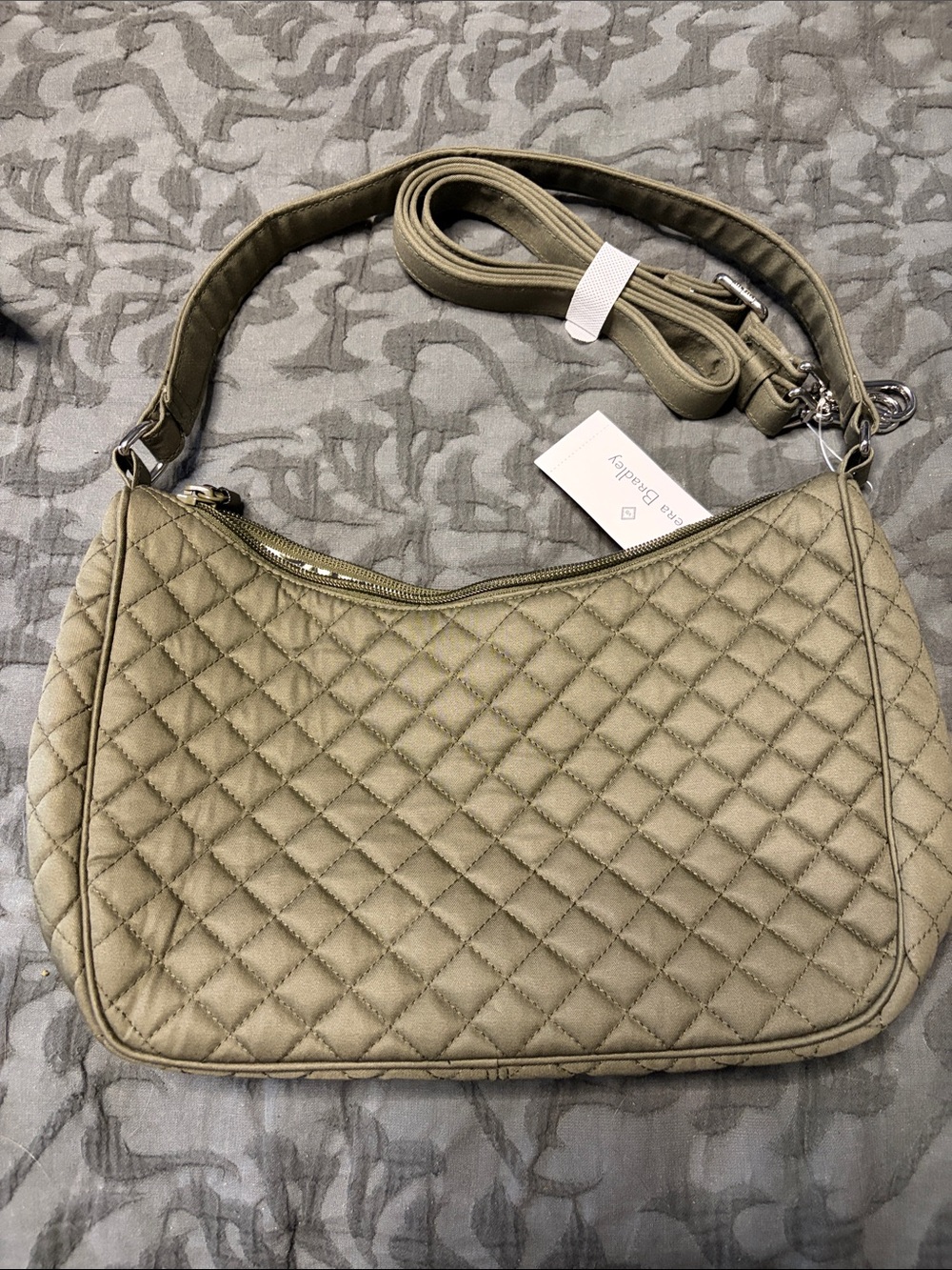 Vera Bradley Quilted Shoulder Bag in Olive